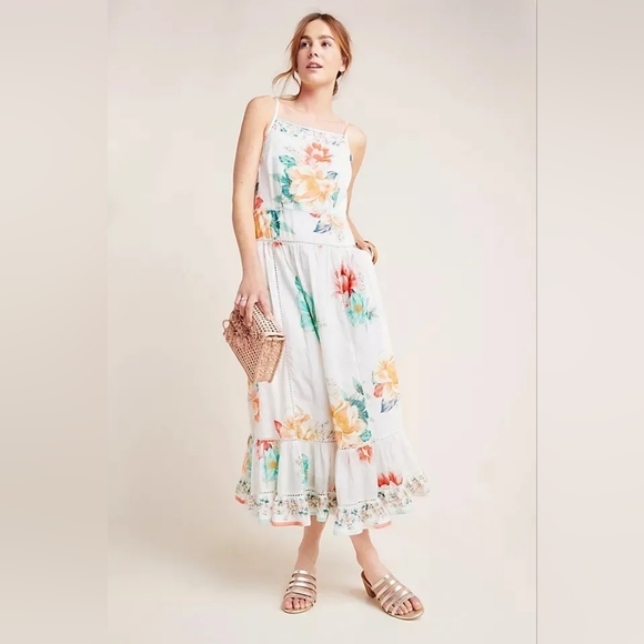 Anthropologie Dresses & Skirts - Farm Rio for Anthropologie Lantanas Floral Maxi Dress with Pockets
